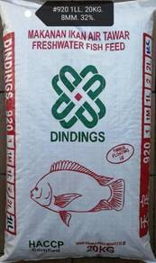 Dindings 920 8mm Fish Pellet Makanan Ikan 20kg