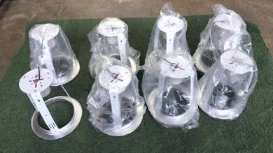 B593 Round Downlight Casing 6" E27 Socket Bulb x 8
