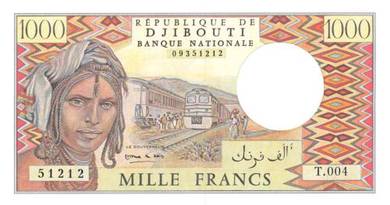 Djibouti 1000 francs Banknote 1991 series T