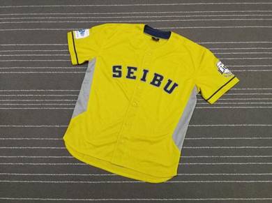 SEIBU LIONS KUNING BASEBALL JERSEYS saiz L TO XL