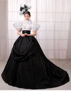 Black White Ball Gown Wedding Bridal RBMWD0042
