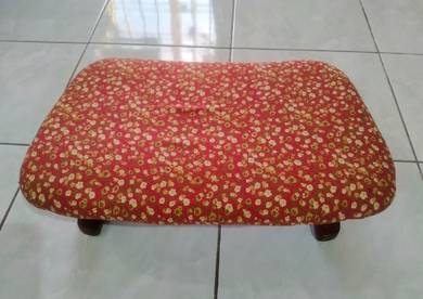 vintage foot stool, handcrafted, floral needlepoin