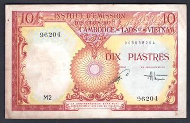 French Indo-China 10 Piastres 1953 - Pick 107