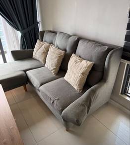 L shaped fabric sofa