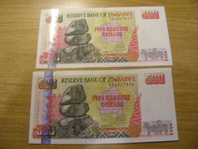 Zimbabwe 500 Dollars 2001 - Pick P10  unc