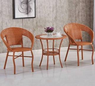 outdoor table set 1 table 2 chair meja set