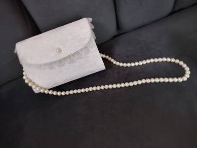 Lace with pearl dinner clutch 