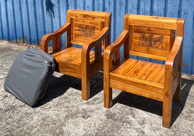 Teakwood Sofa Arm Chairs Combo 2 Pcs
