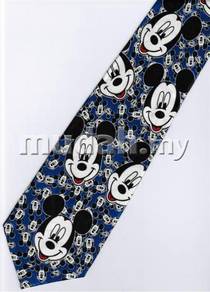 Mickey Mouse Disney Many Smiley Face BLUE Neck Tie