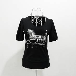 Celine retro carriage black blouse