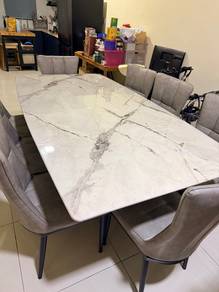 Modern Dining Table 8 Seater (Natural Marble)