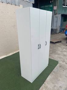 WD01-3W NEW * Almari Baju 3 Door Wardrobe White