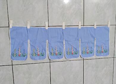 Vintage Hand Embroidered Lavender Small Hanging