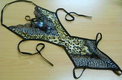 L1596 Leopard Teddy Lingerie Sleepwear Baju Tidor