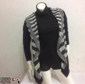 CRFT1290 scot club stripes cardigan shirt baju Jac