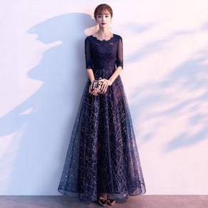 Blue evening prom dress gown plus size RBP1143