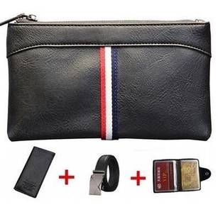X[4-In-1] CLUTCH BAG + WALLET + BELT + CARD HOLDER