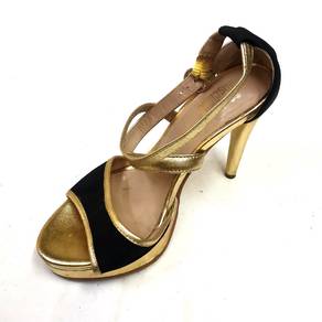 Love Moschino Gold & Black Strappy Heels
