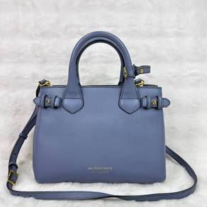 Burberry Small Banner Satchel in Blue