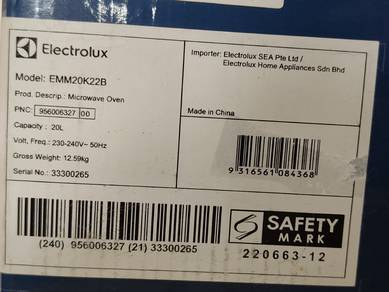 microwave oven Electrolux 20L