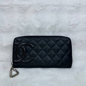 Chanel Wallet Cambon Black with Pink Interior