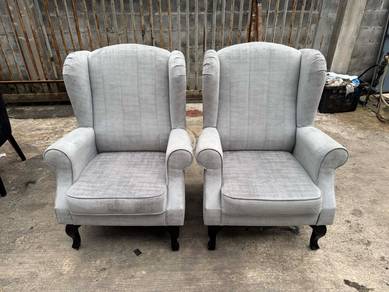 Velvet Wingchair Armchair Single Sofa Baldu Fabric