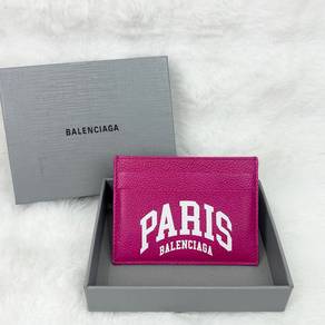 Authentic Balenciaga Pink Cardholder White Logo