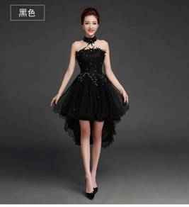 Black pink prom bridesmaid dress RBP0257