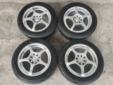 Rim original enkei Rs5 15 inch complete cap