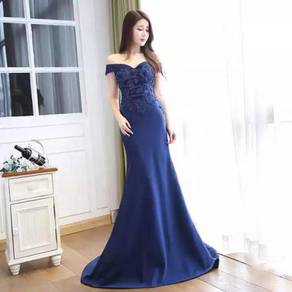 Blue fishtail wedding bridal prom dress RBP0251