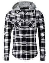 A0599 KEMEJA HITAM HOODIE BLACK PLAID SHiRT 🔥