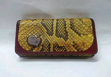 Authentic Snake Skin Women's Clutch Trifold Purse