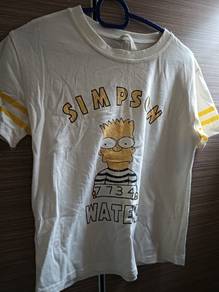 White round neck short sleeve simpson t-shirt