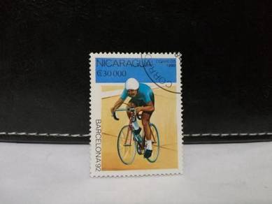 1990 Nicaragua Stamp Cycling Olympic