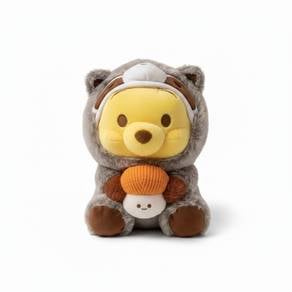 23cm Kawaii Winnie the Pooh Plush Toy with Mushroo