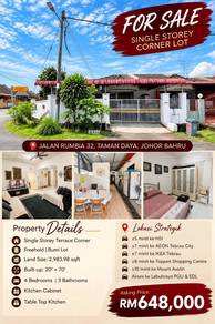 1-storey Terraced House For Sale in Johor Bahru,JHR