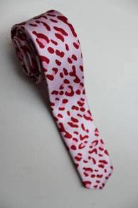 SLIM Leopard Spots Red Pink White Quality Neck Tie