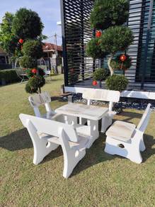 Set Kerusi Meja Batu T20 Marble Terazzo