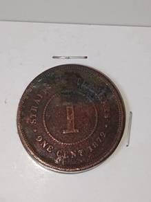 1872 1 cent straits settlement coin