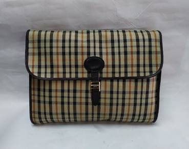 Daks Vintage Document Business Bag Nova Check Shad