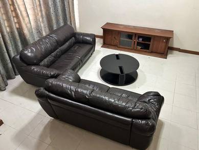 Genuine Leather 3-Seater & 2-Seater Sofa Set