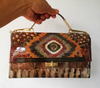 Pheasant Feather Lucky Bag Vintage 60s 70s Accordi