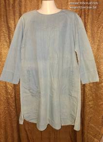 Comfy Light Wash Denim Tunic Dress - Oversized 