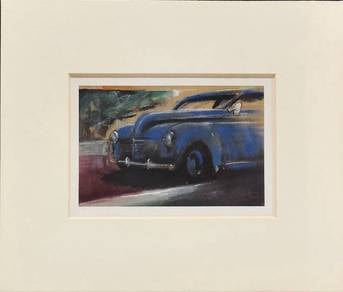 RM38 – Vintage Blue Car Framed Print📢