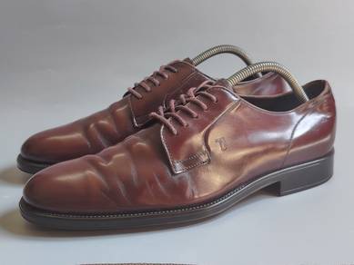 Tod's leather Derby shoes burgundy 8uk 42eu 26.5cm