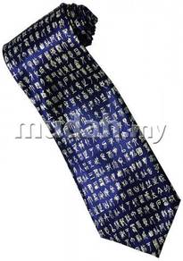 Buddhist Scripture BLUE Cartoon Neck Tie
