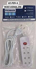 2-pin Multi Plug Adapter Cord Extension Outlet