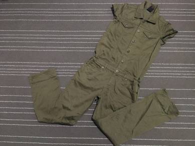 X-girl army green COVERALL XS
