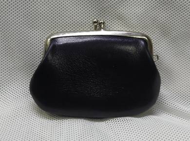 Black Leather Vintage Coin Wallet