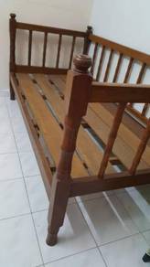 Antique solid wood bed frame above 80 years